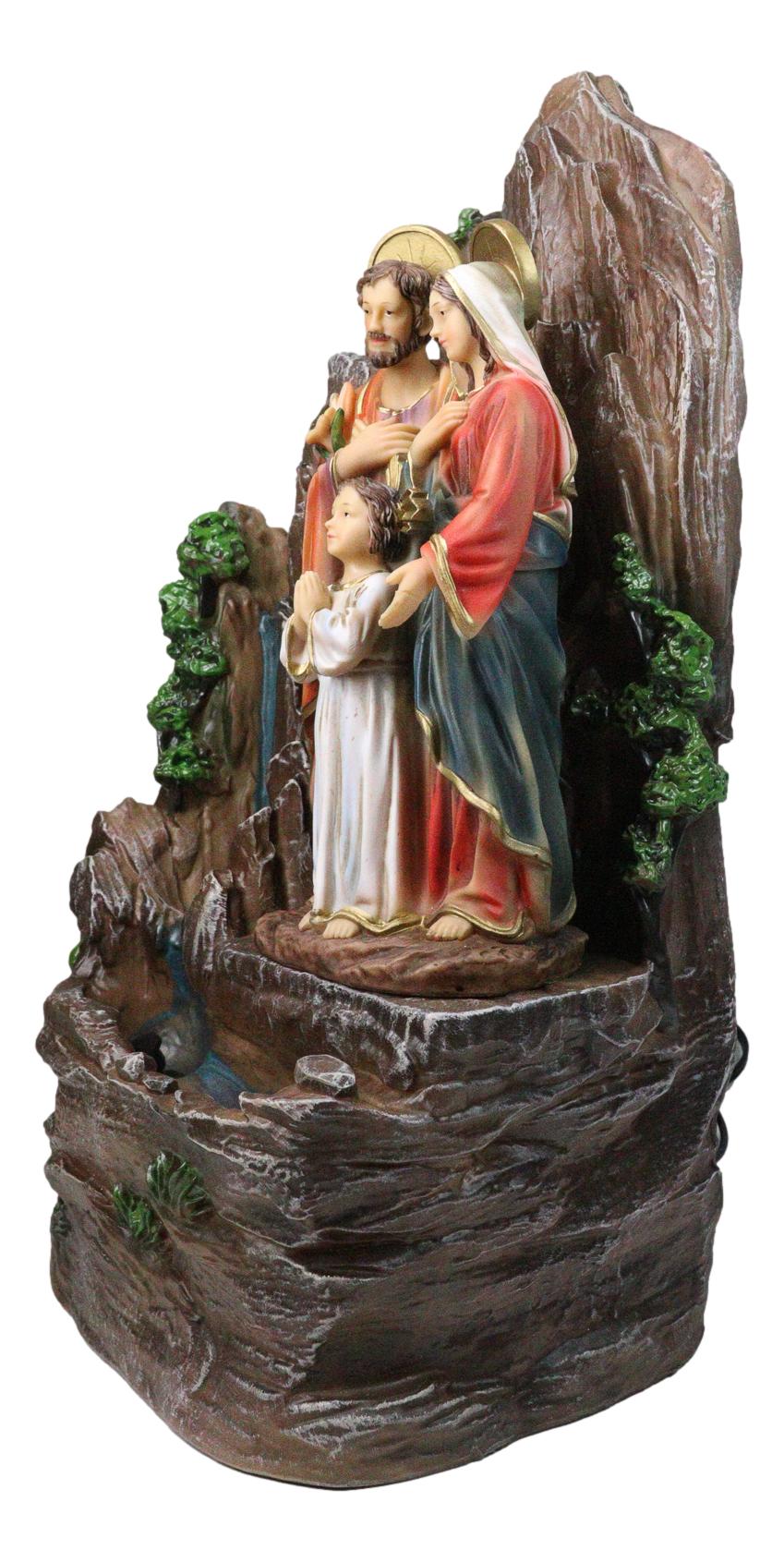 Catholic The Holy Family Joseph Mary Jesus Water Fountain Feature Sculpture 16"H - Ebros Gift