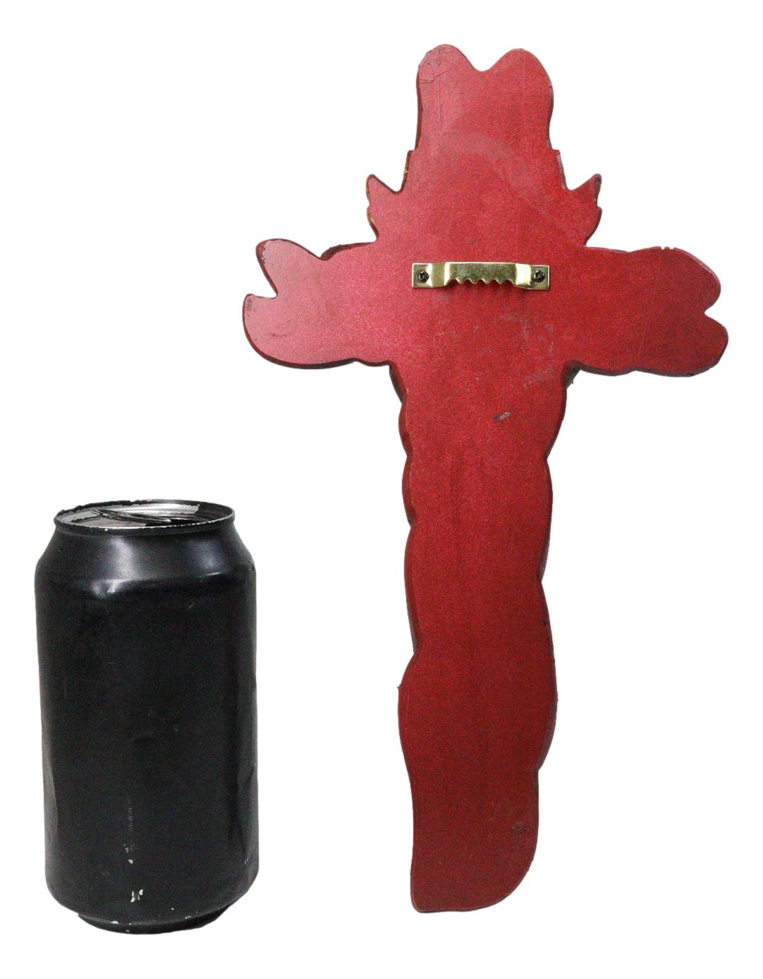 Colorful Southwestern Cowboy Bull with Sheriff Hat and Floral Design Wall Cross