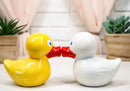 Bath Tub Themed Duckies White Yellow Ducks Kissing Salt & Pepper Shakers Set