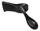 Pack of 6 Kokuyo Black Ceramic Asian Soup Spoons With Latch Hook Ends 5.75"L