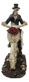 Wedding Skeletons Bride And Groom Riding Skeletal Bones Roses Bicycle Figurine