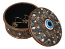 Auspicious Evil Eye Of Providence With Sacred Symbols Round Decorative Box