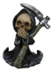 Set Of 3 See Speak And Hear No Evil Grim Reaper Skeleton With Scythe Figurines