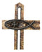 Rustic Horizontal Ichthys Jesus Fish Symbol With Arrows Faux Wooden Wall Cross