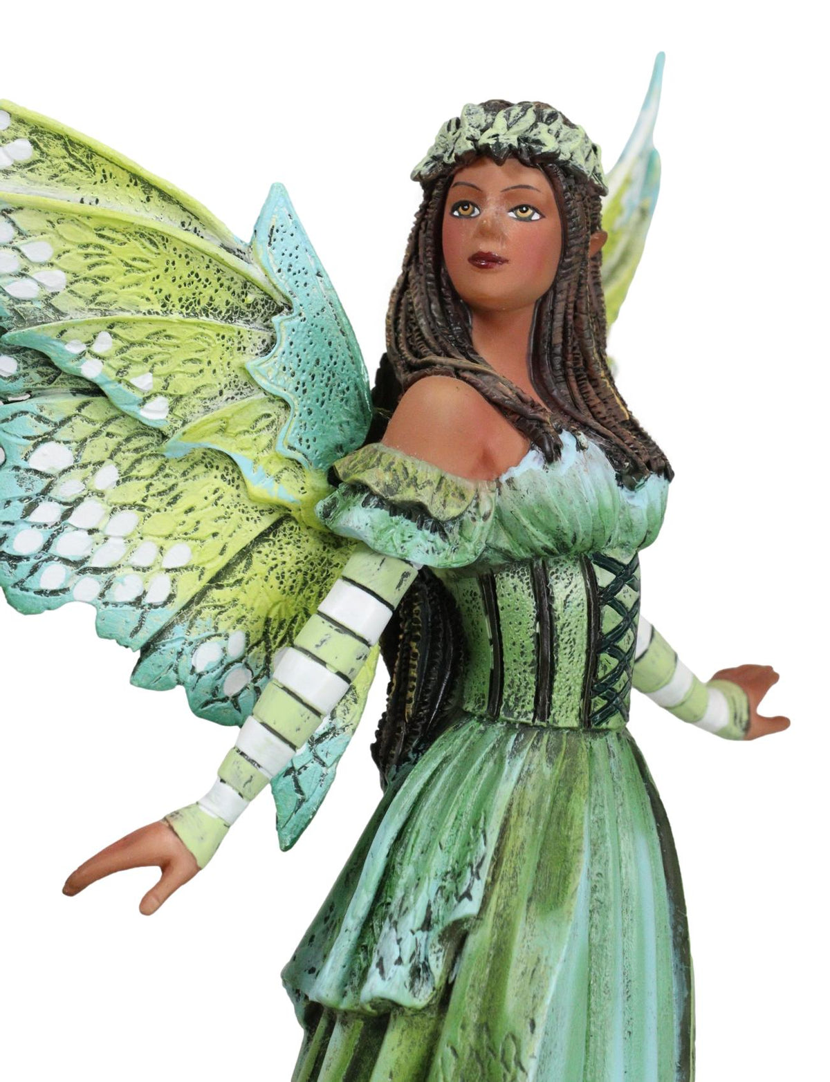 Amy Brown Fantasy Ebony Fairy Jewel Of The Forest With Pet Camo Dragon Figurine