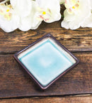 Set Of 6 Midori Kannyu Crackle Green Ceramic Square Condiment Sauce Dishes 2oz
