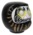 Black Talisman of Stability Japanese Zen Daruma Figurine With Unpainted Eyes