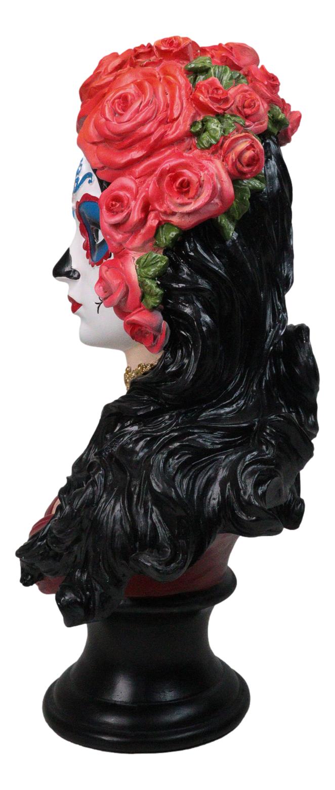 Day of The Dead Sugar Skull Lady Dancer Vivas Calacas Senorita Bust Figurine