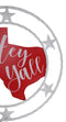 Rustic Western White Texas State Map with Hey Yall Heart Stars Wall Circle Sign