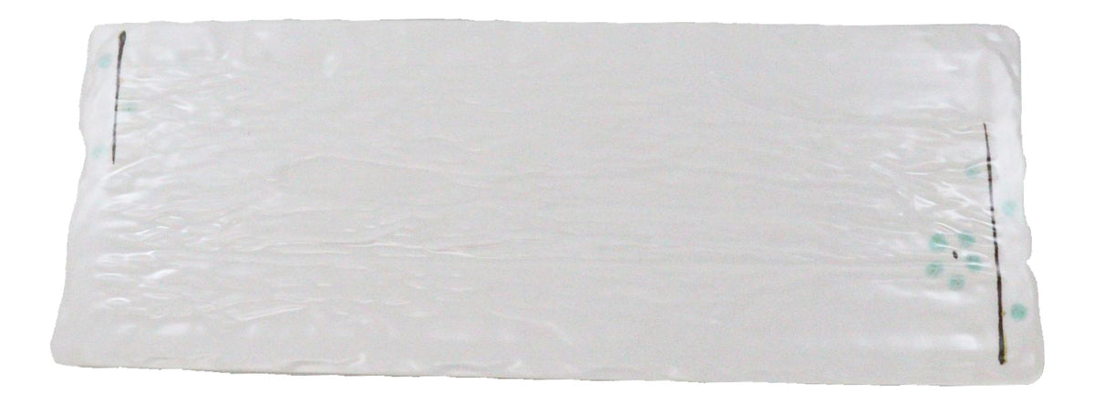 Set Of 4 Modern Yukino Hana Snowflakes Melamine Large Serving Platters 16" Long