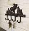 Cast Iron Rustic Western Elk Moose Deer Roaming Pine Woodlands 4-Peg Wall Hooks