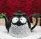 Ebros Gift Whimsical Black Spotted Fat Owl Ceramic 52oz Large Tea Pot With Built In Strainer Spout As Teapots Home Decor Of Owls Owlet Nocturnal Bird Decorative