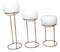 Set of 3 Modern 3 White Clay Vessel Planter Pots With Metal Wire Stands