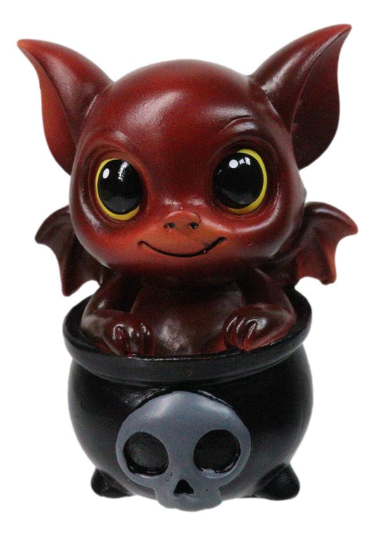 Red Scarlex Drake Potion Pals Small Baby Dragon Imp Sitting in Cauldron Figurine