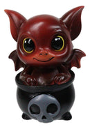 Red Scarlex Drake Potion Pals Small Baby Dragon Imp Sitting in Cauldron Figurine