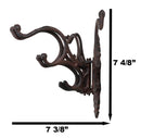 Cast Iron Rustic Victorian Scrollwork Spinning Swivel Multi Points Wall Hook