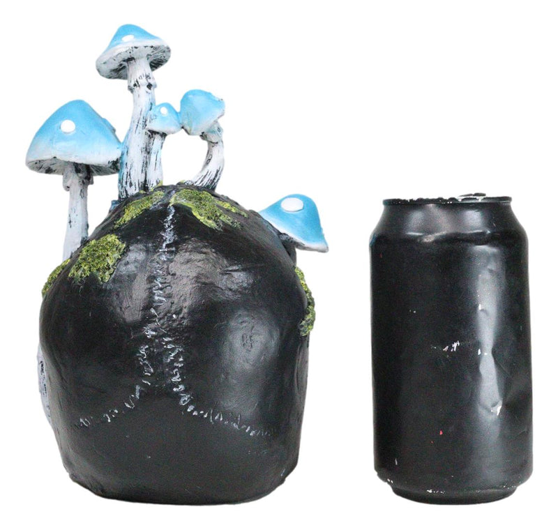 Wicca Stacking Toadstool Mushrooms and Moss Fungi Forest Black Skull Figurine
