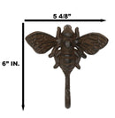 Set Of 2 Rustic Cast Iron Cottage Busy Bumblebee Insect Bee Wall Hooks Organizer
