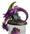 Purple Dragon Guarding Hatchling Celtic Knot Canister Backflow Incense Burner