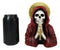 Day of The Dead Gothic Red Santa Muerte With Gold Halo Rosary Cross Bookends Set