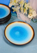 Pack Of 6 Blue Sky Aozora Kannyu Wavy Round Pasta Entree Dinner Plates 9.5"D