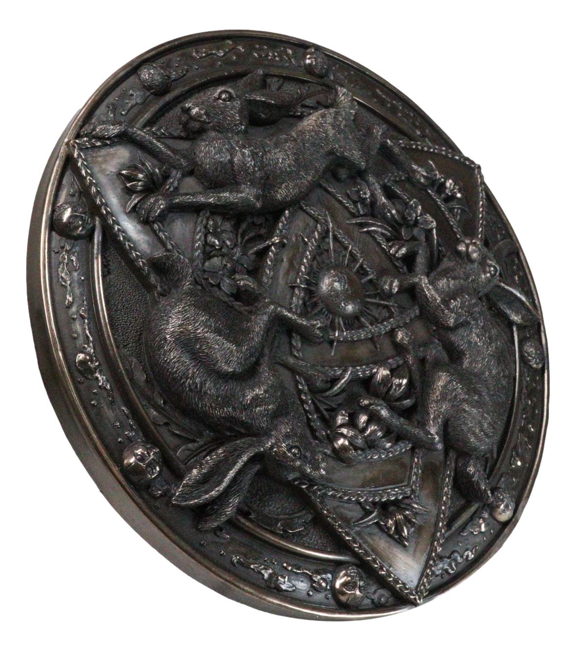 Faux Bronze Triquetra Three Hares Wheel Cycles Of Life Shield Wicca Wall Decor