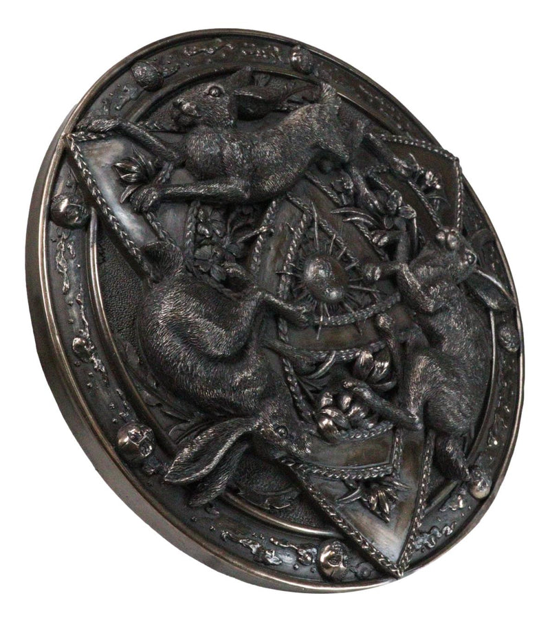 Faux Bronze Triquetra Three Hares Wheel Cycles Of Life Shield Wicca Wall Decor