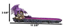 Purple Dragon Perching On Skull Graveyard Faux Crystals Geode Incense Burner
