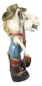 Rustic Western Country Farm Comical Cowboy Horse With Pitchfork Boots Figurine