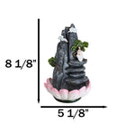 Zen Rocky Mountain Steppes With Monk On Giant Lotus Backflow Cone Incense Holder