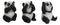Set Of 3 See Hear Speak No Evil Whimsical Giant Panda Bears Mini Figurines
