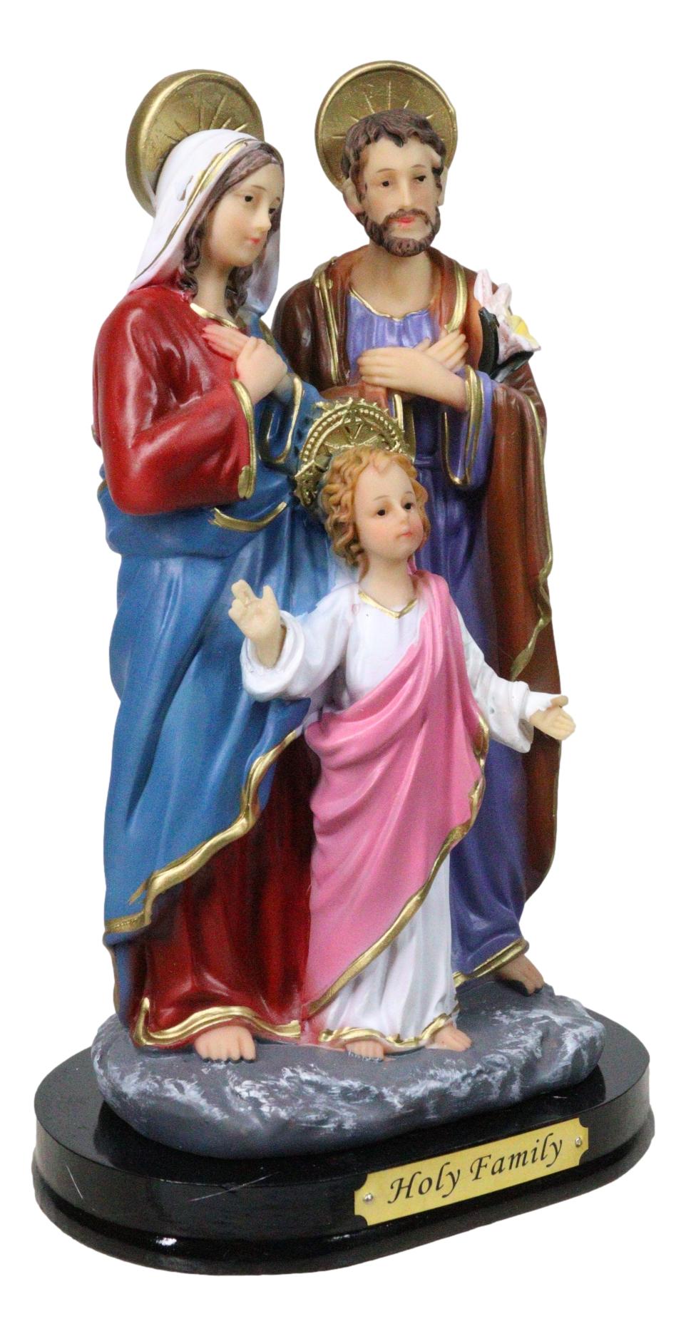 The Holy Family Mother Mary Joseph and Jesus Catholic Figurine With Base 8"H