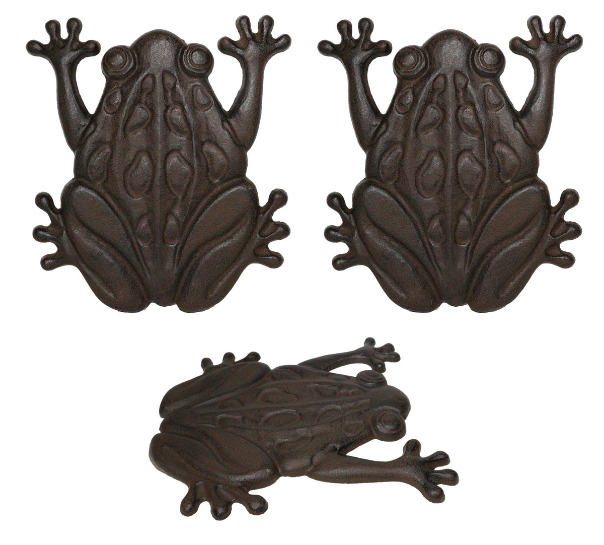 Pack Of 3 Cast Iron Amphibian Tree Frog Garden Stepping Stone Pave Foot Steps - Ebros Gift