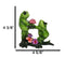 The Proposal Green Toad Frog Kneeling Before Mate with Bouquet of Roses Figurine