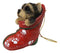 Yorkshire Terrier Yorkie Puppy In Sock Holiday Fest Christmas Ornament Figurine