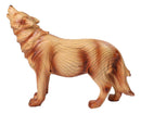 Wildlife Howling Wolf Figurine – Faux Wood Finish Wolf Sculpture with Carved Look