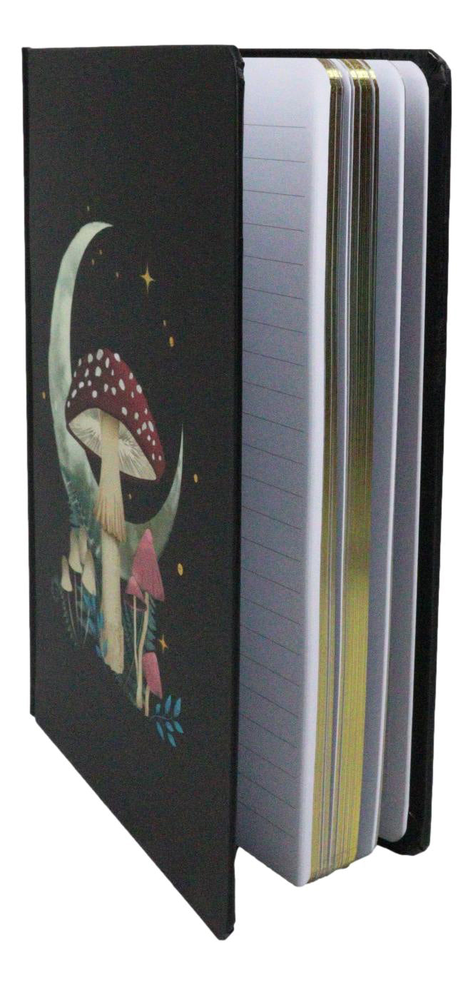 Dark Forest Toadstool Mushroom And Moon A5 Lined Journal Notebook with Bookmark