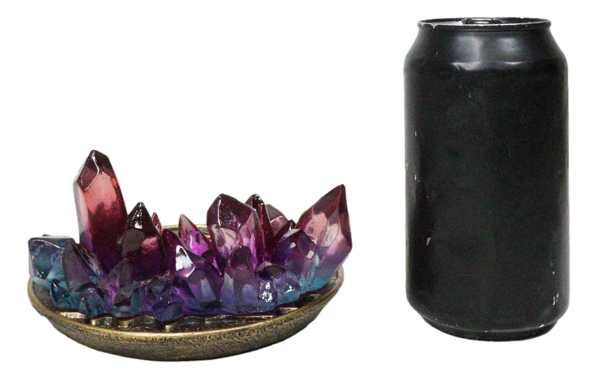 Wicca Magical Crystals Dish Votive Candleholder With Phases Of The Moon Symbols