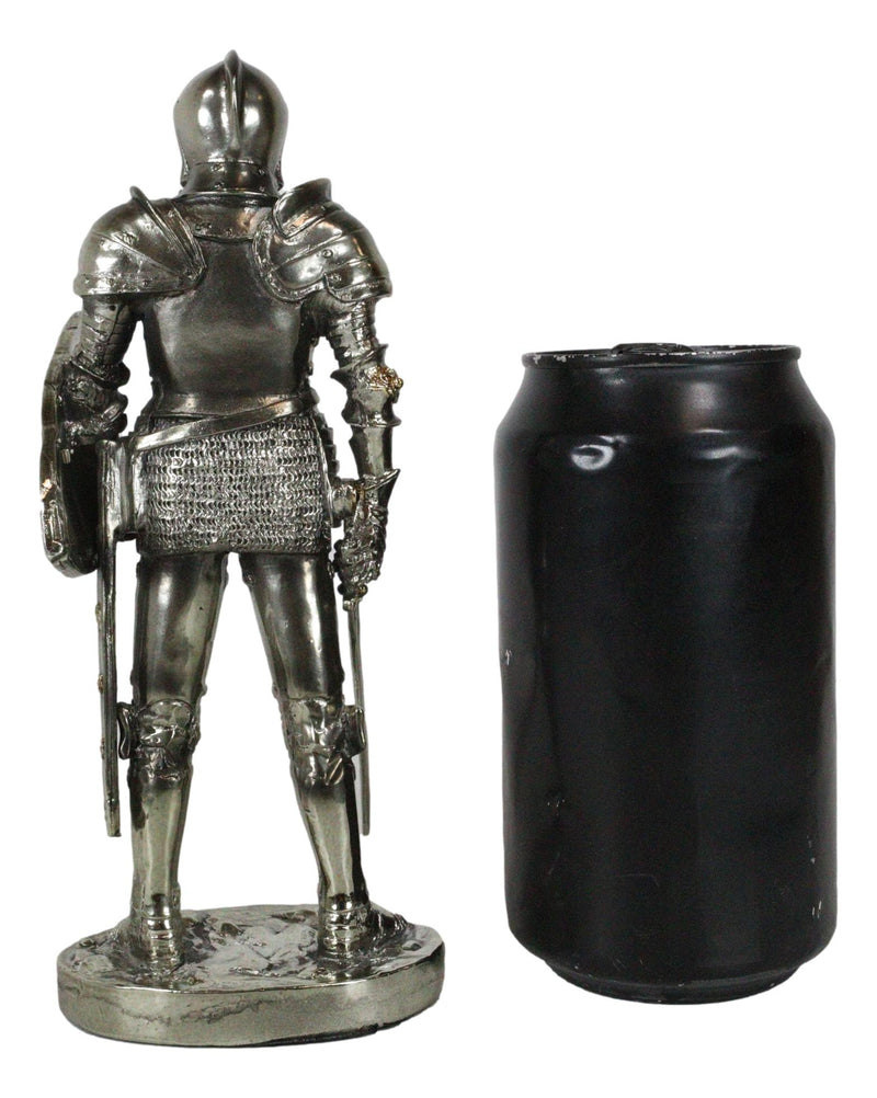 Medieval Suit Of Armor Statue 7"H Swordsman Brave Lionheart Knight Figurine