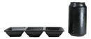 Pack Of 6 Black Silk Melamine 3 Partition Condiment Sauce Dipping Bowl or Dishes