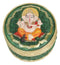 Ganapati Lord Ganesha Mandala Flower And Ohm Sign Decorative Round Trinket Box