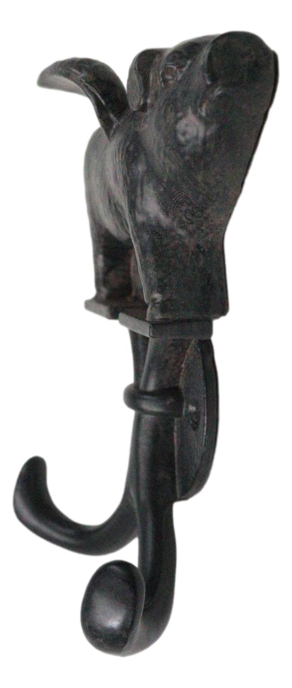 Rustic Cast Iron Black Country Farmhouse Flying Angel Porky Pig Double Wal Hooks