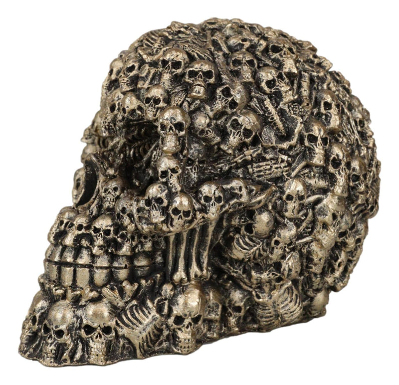 Ossuary Morphing Ghost Whisper Boneyard Skeletons Faux Brass Skull Figurine