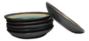 Pack Of 6 Green Crackle Midori Kannyu Ceramic Wavy Round Dinner Plates 9.5"D