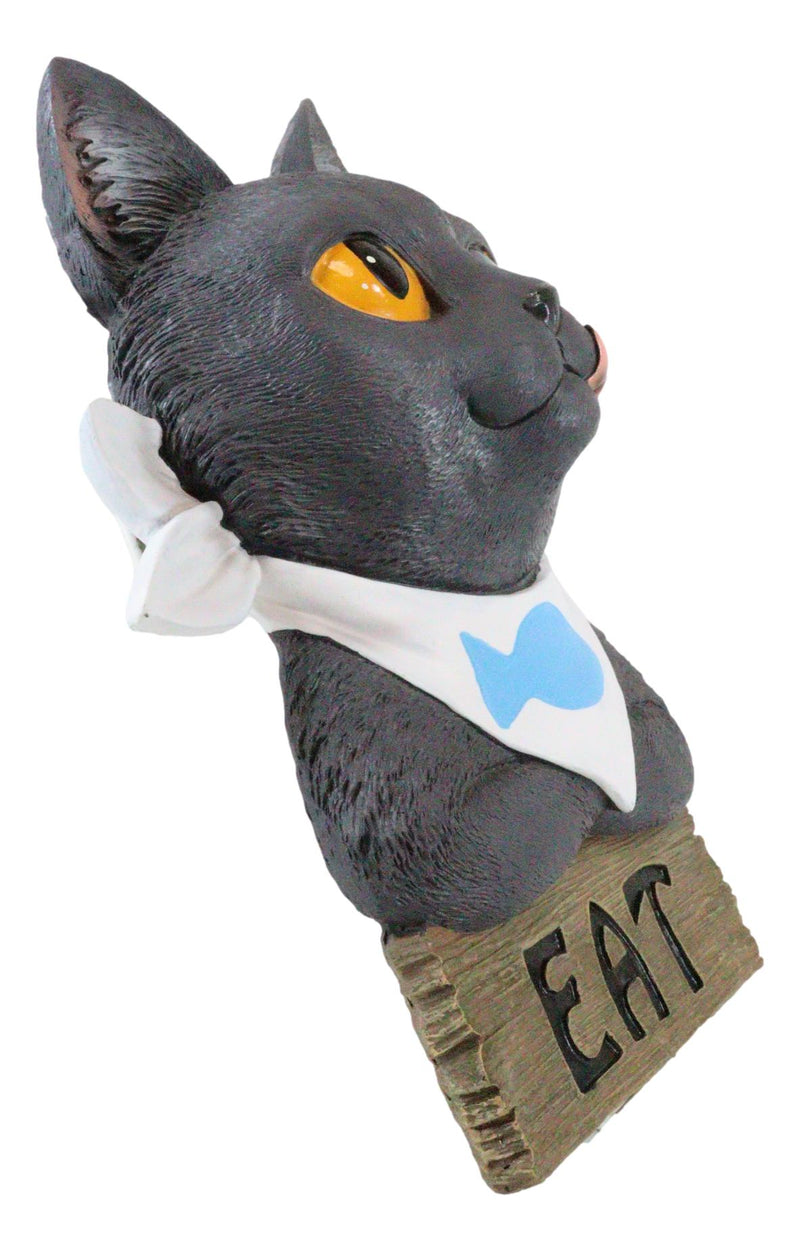 Whimsical Crazy For Cats Feline Kitty Grey Cat Eat Door Or Wall Hanging Sign