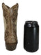 Western Wild Horse with Floral Scrollwork Faux Wood Cowboy Boot Vase Holder