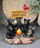 Cabin Companion Black Bear Family Camping Adventure Waits Here Sign Figurine