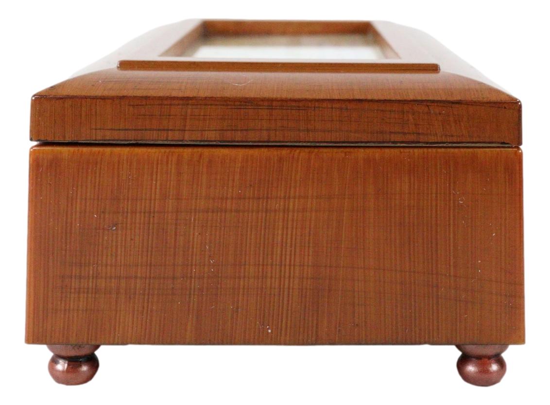 Happy Fiftieth 50th Anniversary Polished Burlwood With Trinket Wind Up Music Box