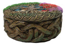 Celtic Sacred Tree of Life Yggdrasil With Dendritic Roots Round Trinket Box 5"