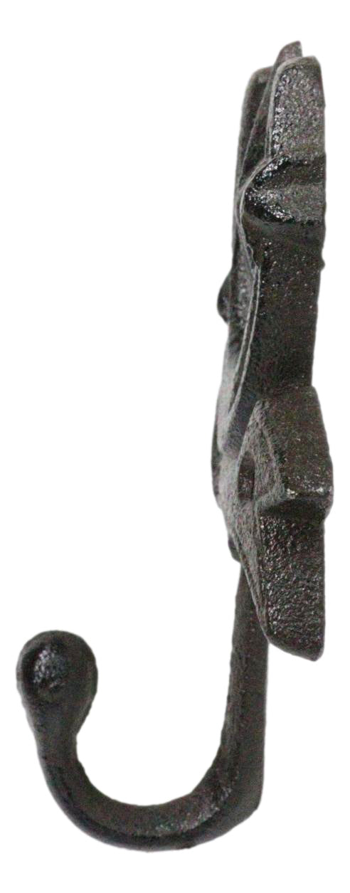 Set Of 2 Cast Iron Rustic Western Cowboy Lone Star Horseshoe Coat Hat Wall Hooks